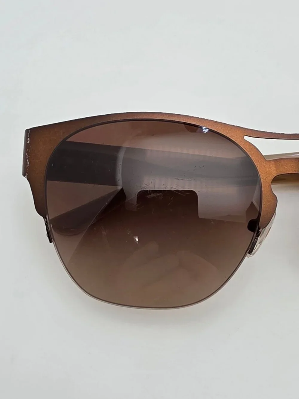 Tory Burch TY6065 326813 Brown Frame Brown Lens Semi Rimless Aviator Sunglasses